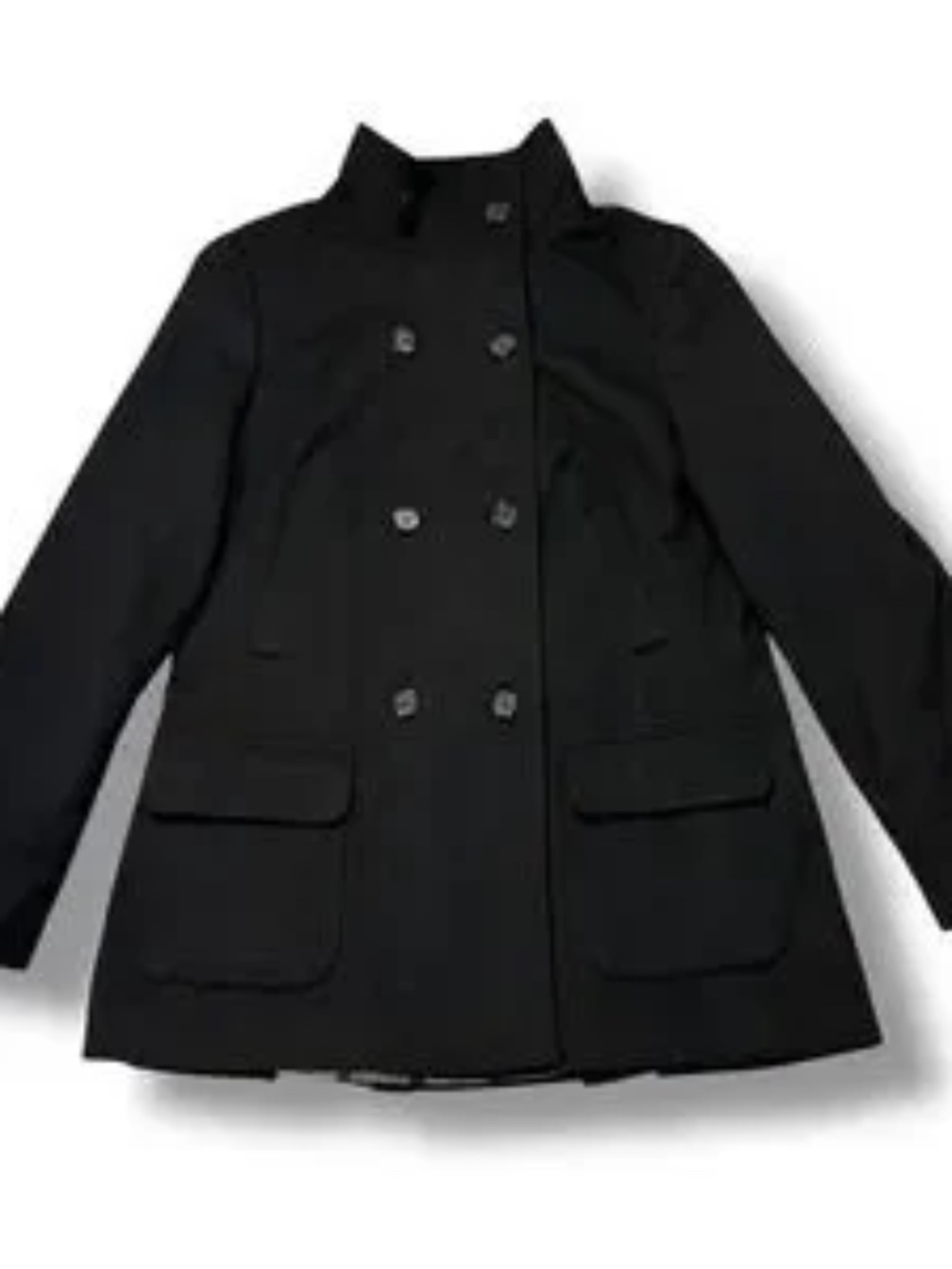Barbour Maritime Pea Coat Womens 8 Wool Blend Plaid Lining Pockets Preppy